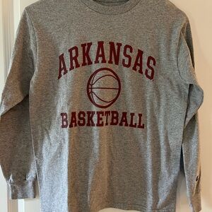 Champion Gray Kids Long Sleeve Arkansas Basketball Tee